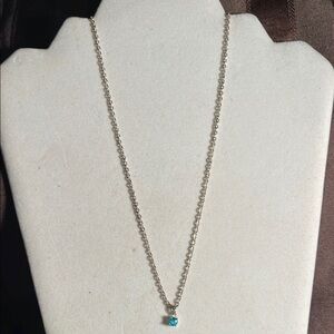 Silver teal stone necklace